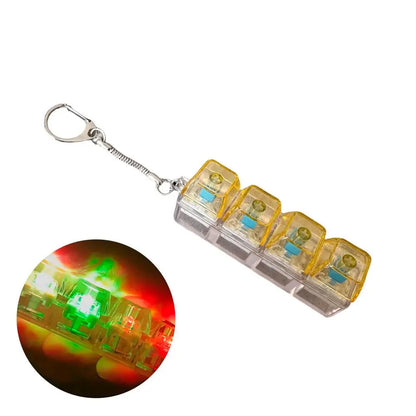 Keyboard Fidget Toys LED Crystal Keycap Keychain Stress Relief Fingertip Gadget Decompression Toys Clicker Fidget Toy